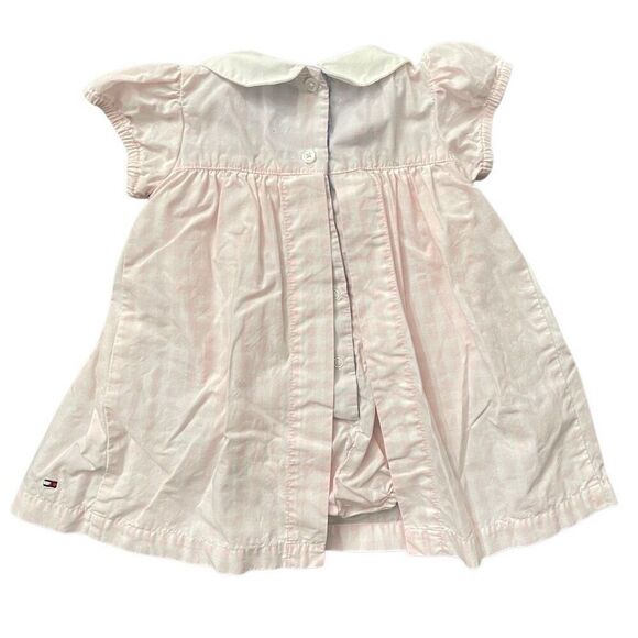 Tommy Hilfiger Baby Girl 0-3M Pink Plaid Smocked Romper Dress Peter Pan Collar - Picture 6 of 12